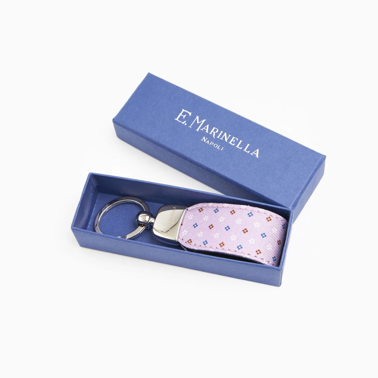 Lilac Keyfob In Silk And Leather