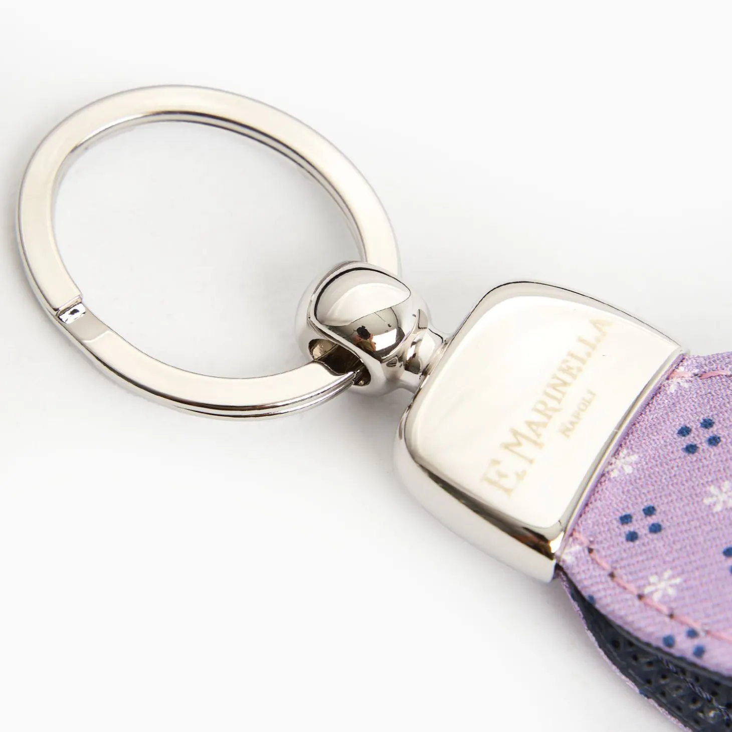 Lilac Keyfob In Silk And Leather