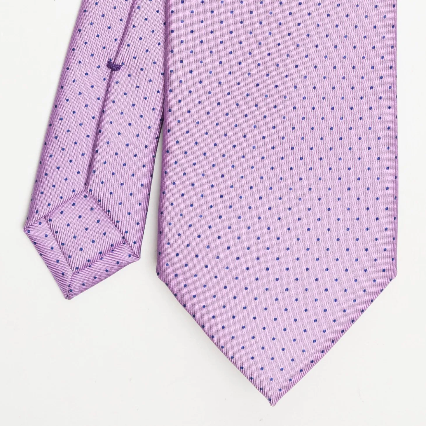 Lilac Sartorial Classic Silk Tie - Polka Dot Pattern