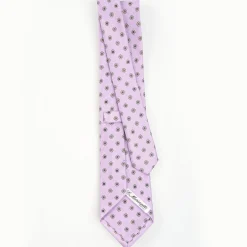 Lilac Sartorial Classic Silk Tie - Large Flower Pattern
