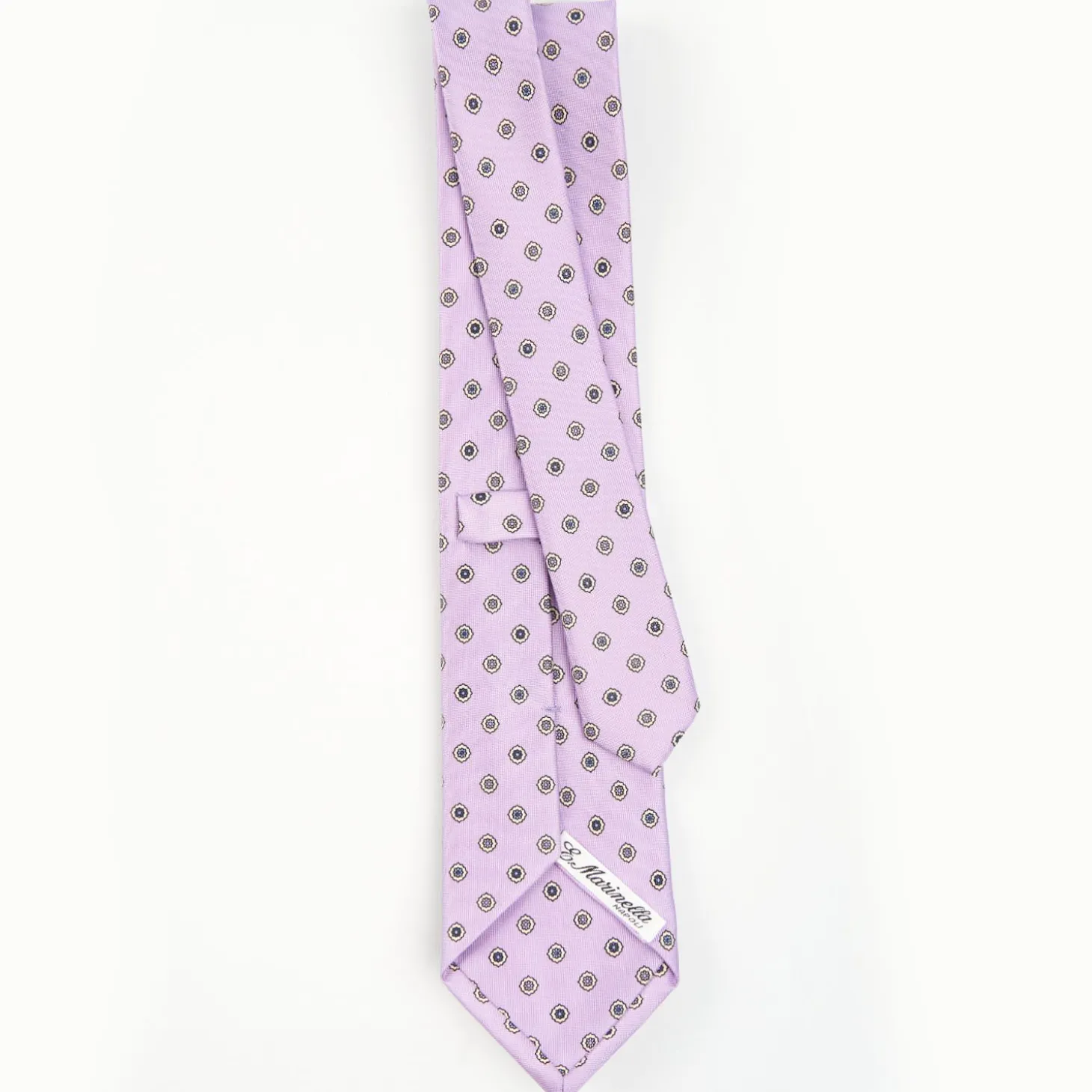 Lilac Sartorial Classic Silk Tie - Large Flower Pattern