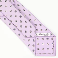 Lilac Sartorial Classic Silk Tie - Large Flower Pattern
