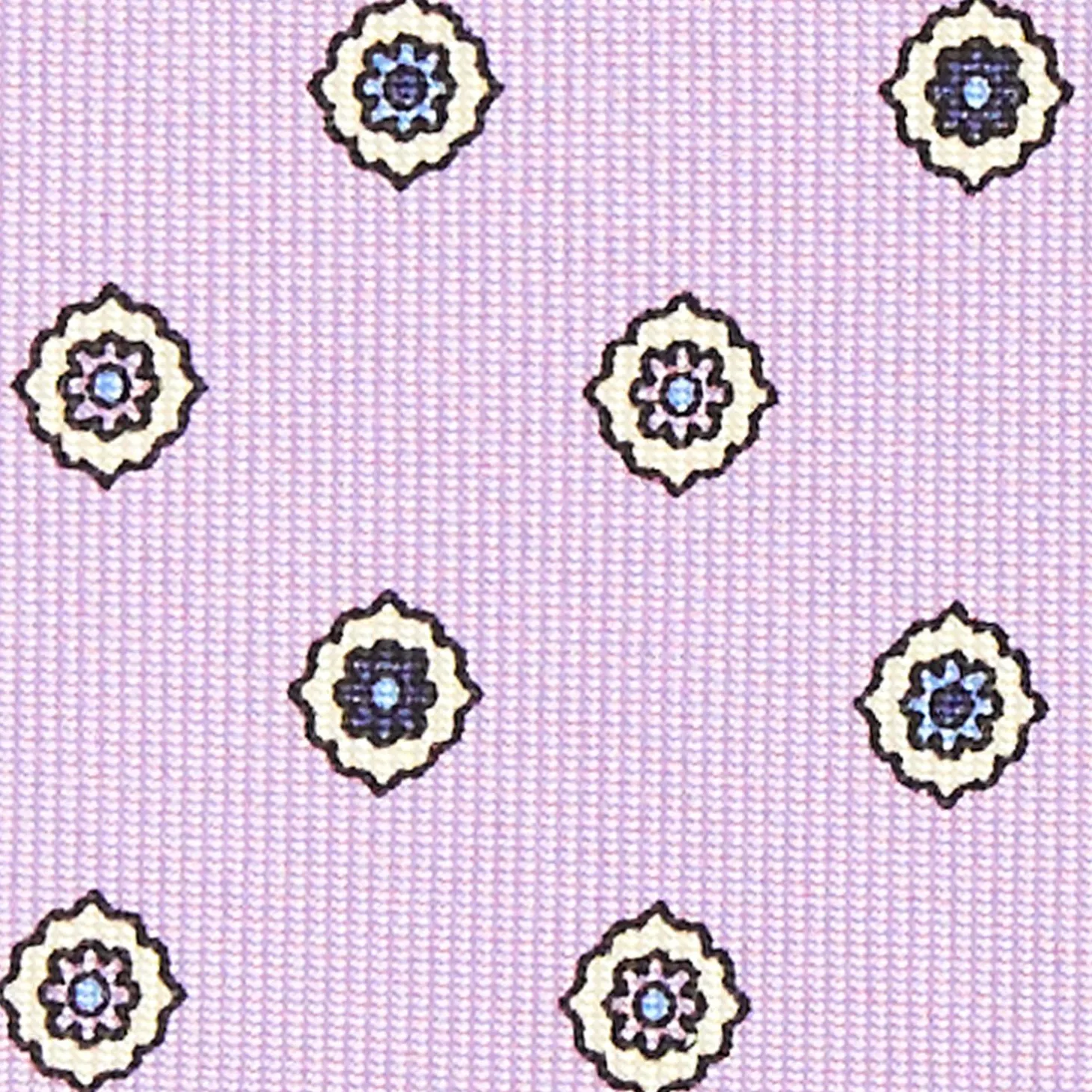 Lilac Sartorial Classic Silk Tie - Large Flower Pattern