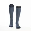 Long Bicolor Powder Blue Cotton Socks - Solid Color