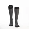 Long Grey And Black Bicolor Cotton Socks - Solid Color