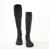 Long Grey Cotton Socks - Small Flower Pattern