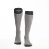 Long Light And Dark Grey Bicolor Cotton Socks - Solid Color