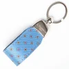 Mid Blue Keyfob In Silk And Leather