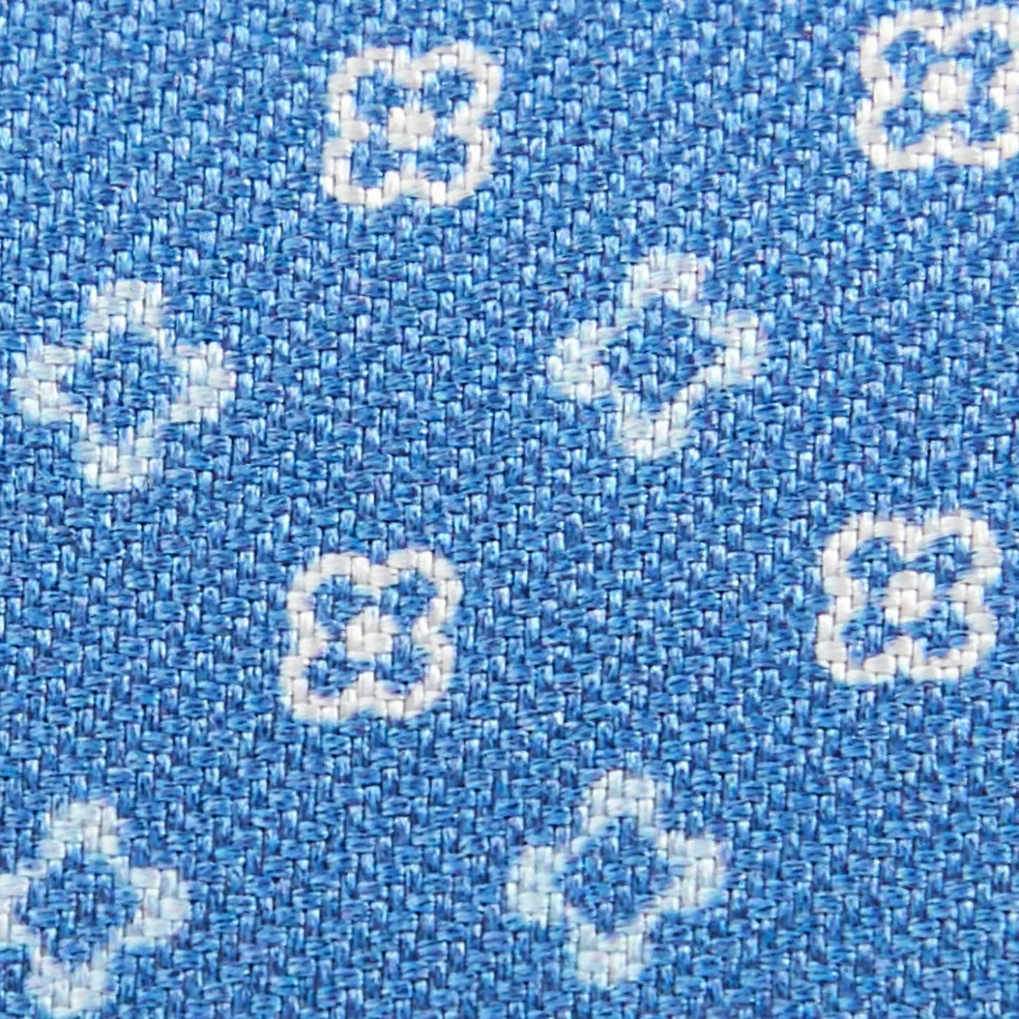 Mid Blue Keyfob In Silk And Leather