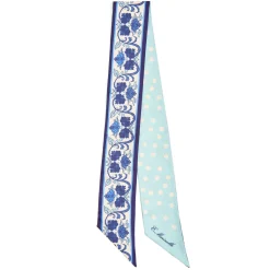 Mid Blue Silk Twilly Mediterranean Vibes