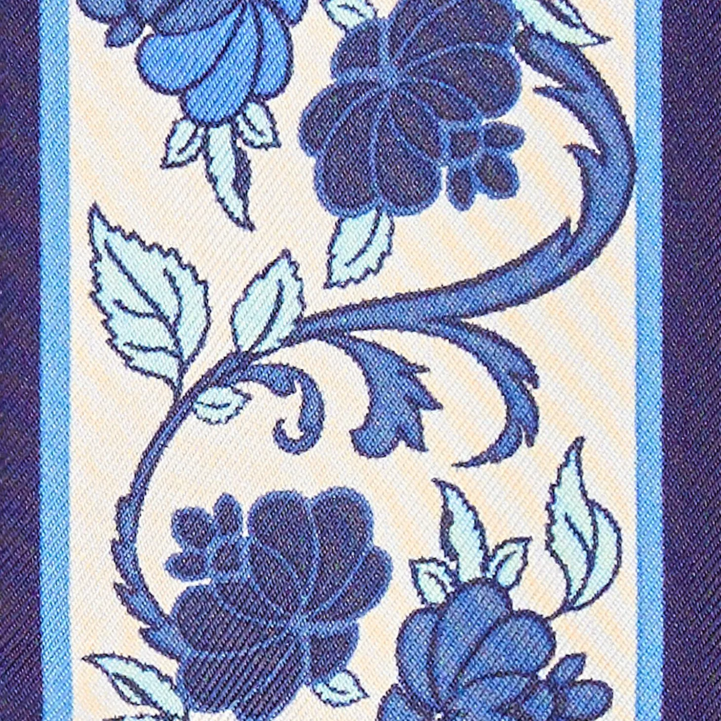 Mid Blue Silk Twilly Mediterranean Vibes