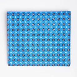 Mid Blue Small Wallet In Silk And Leather