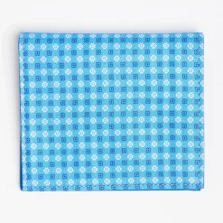 Mid Blue Small Wallet In Silk And Leather