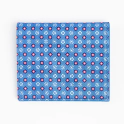 Mid Blue Small Wallet In Silk And Leather