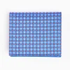 Mid Blue Small Wallet In Silk And Leather