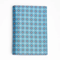 Mid Blue Vertical Wallet In Silk And Leather
