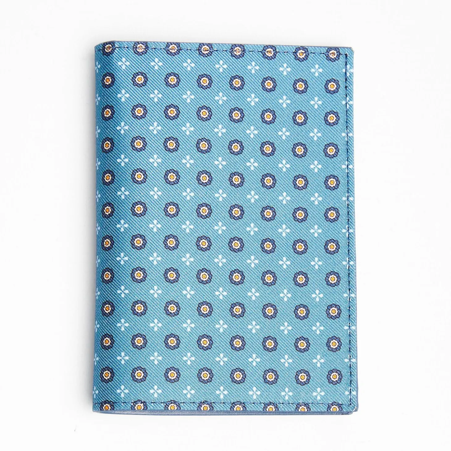 Mid Blue Vertical Wallet In Silk And Leather