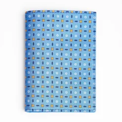 Mid Blue Vertical Wallet In Silk And Leather