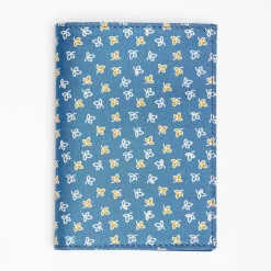 Mid Blue Vertical Wallet In Silk And Leather