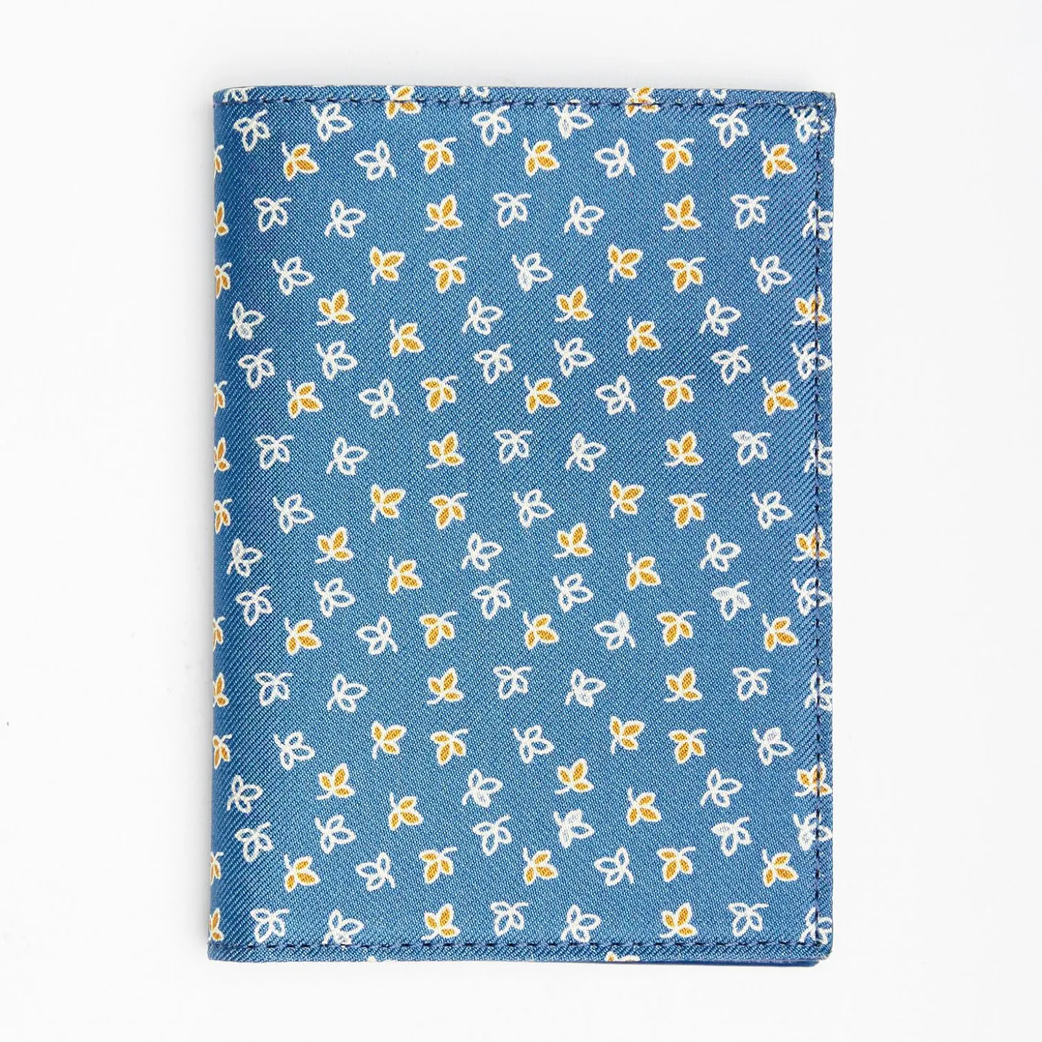 Mid Blue Vertical Wallet In Silk And Leather