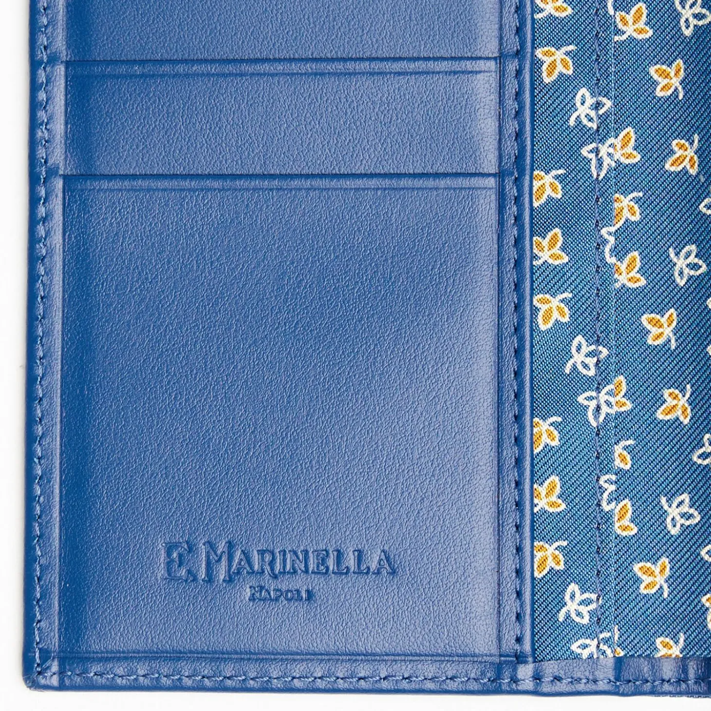 Mid Blue Vertical Wallet In Silk And Leather