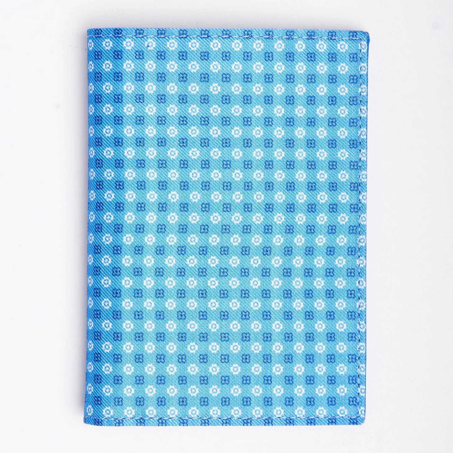 Mid Blue Vertical Wallet In Silk And Leather