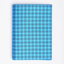 Mid Blue Vertical Wallet In Silk And Leather