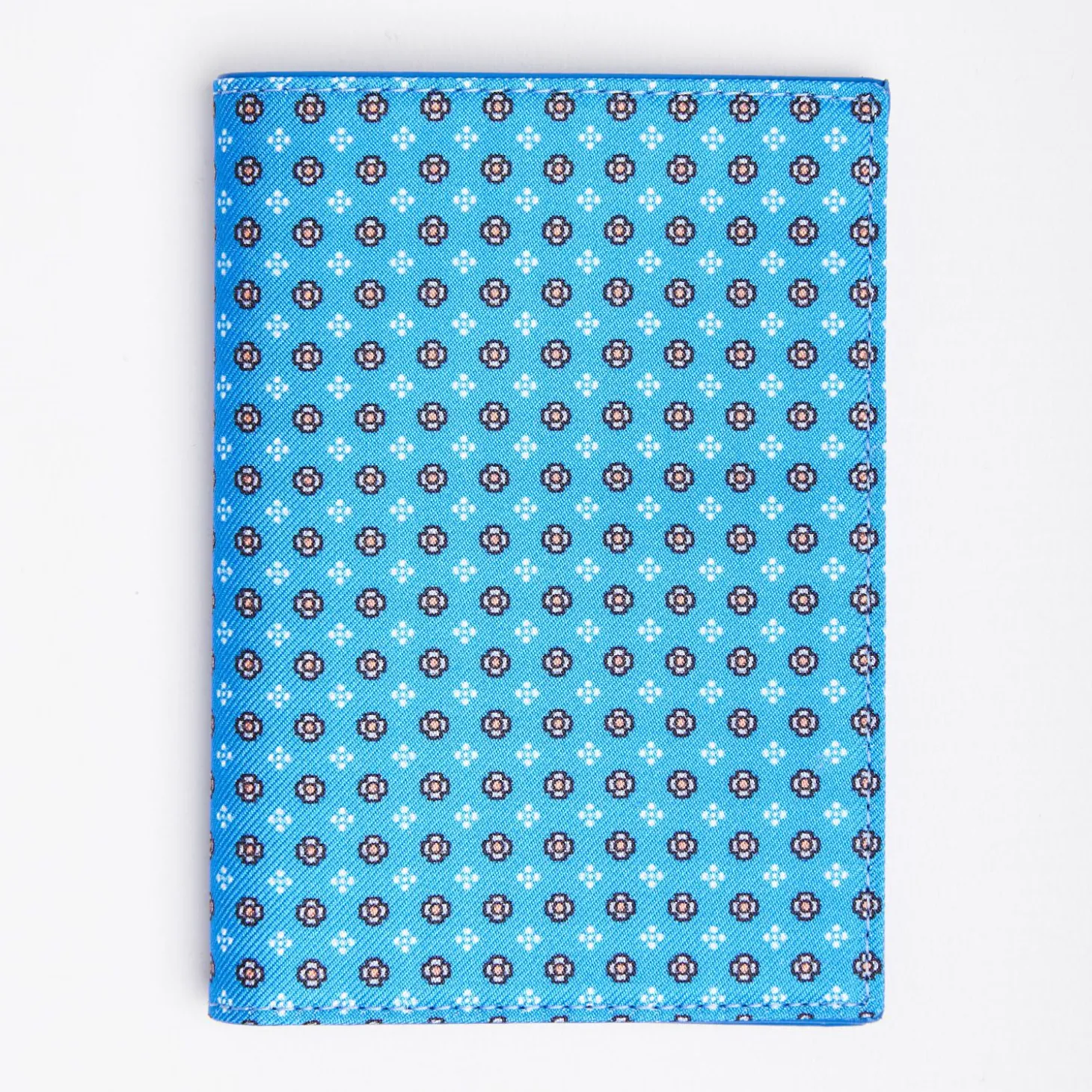 Mid Blue Vertical Wallet In Silk And Leather