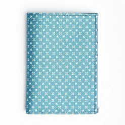 Mid Blue Vertical Wallet In Silk And Leather