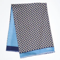 Midnight And Light Blue Double Silk Scarf