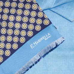 Midnight And Light Blue Double Silk Scarf