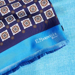 Midnight And Light Blue Double Silk Scarf