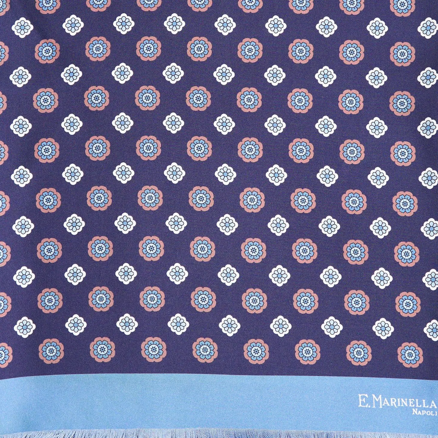 Midnight And Light Blue Double Silk Scarf