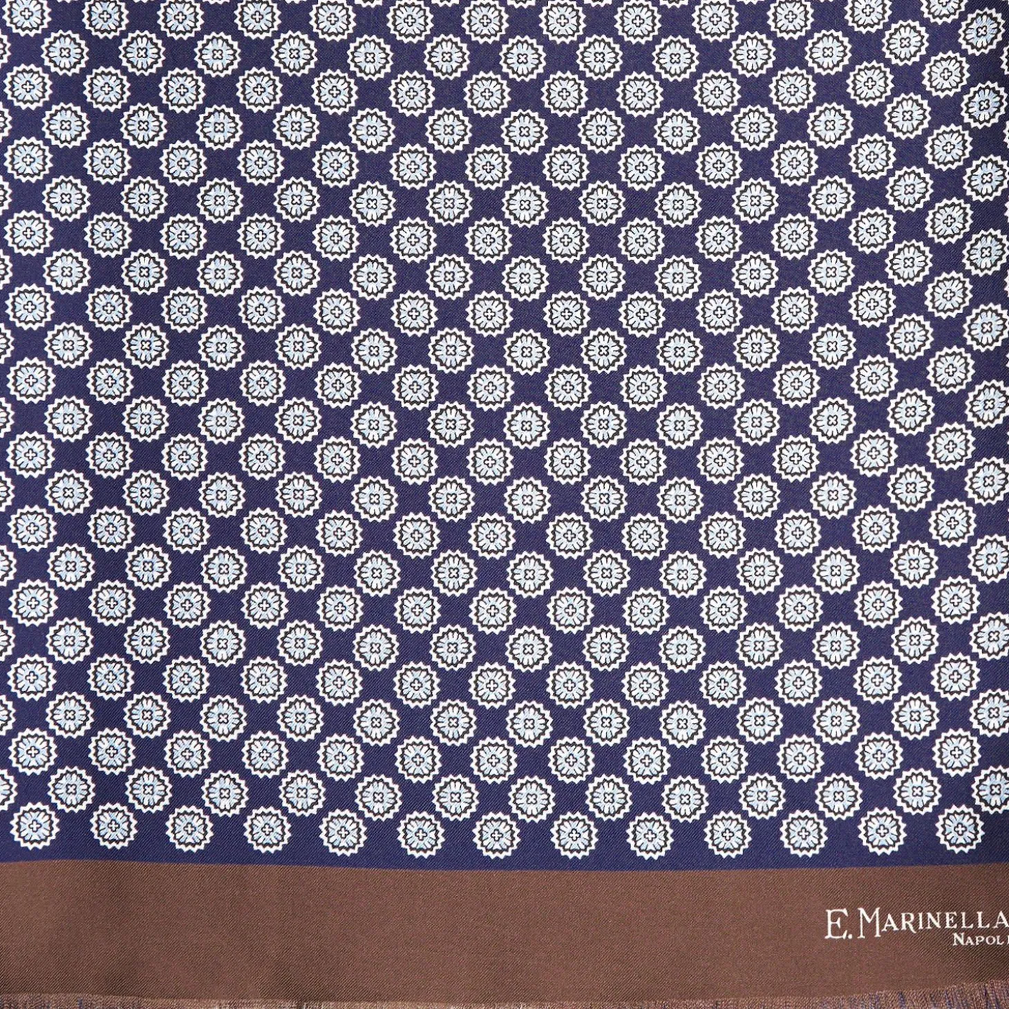 Midnight Blue And Brown Double Silk Scarf