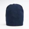 Midnight Blue And Light Brown Bicolor Cashmere Beanie