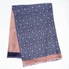 Midnight Blue And Pink Double Silk Scarf