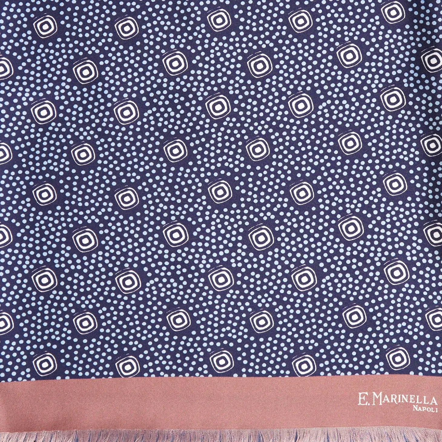 Midnight Blue And Pink Double Silk Scarf