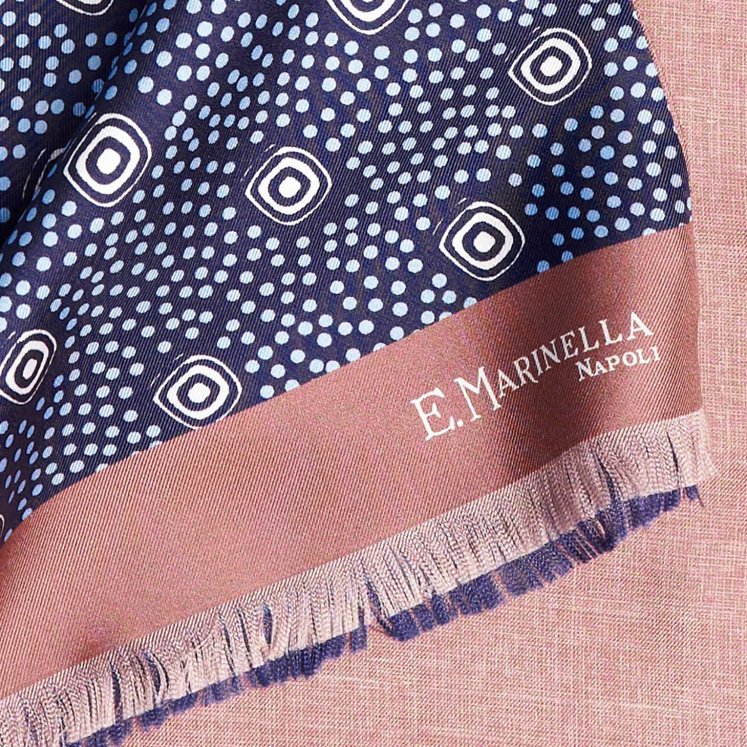 Midnight Blue And Pink Double Silk Scarf
