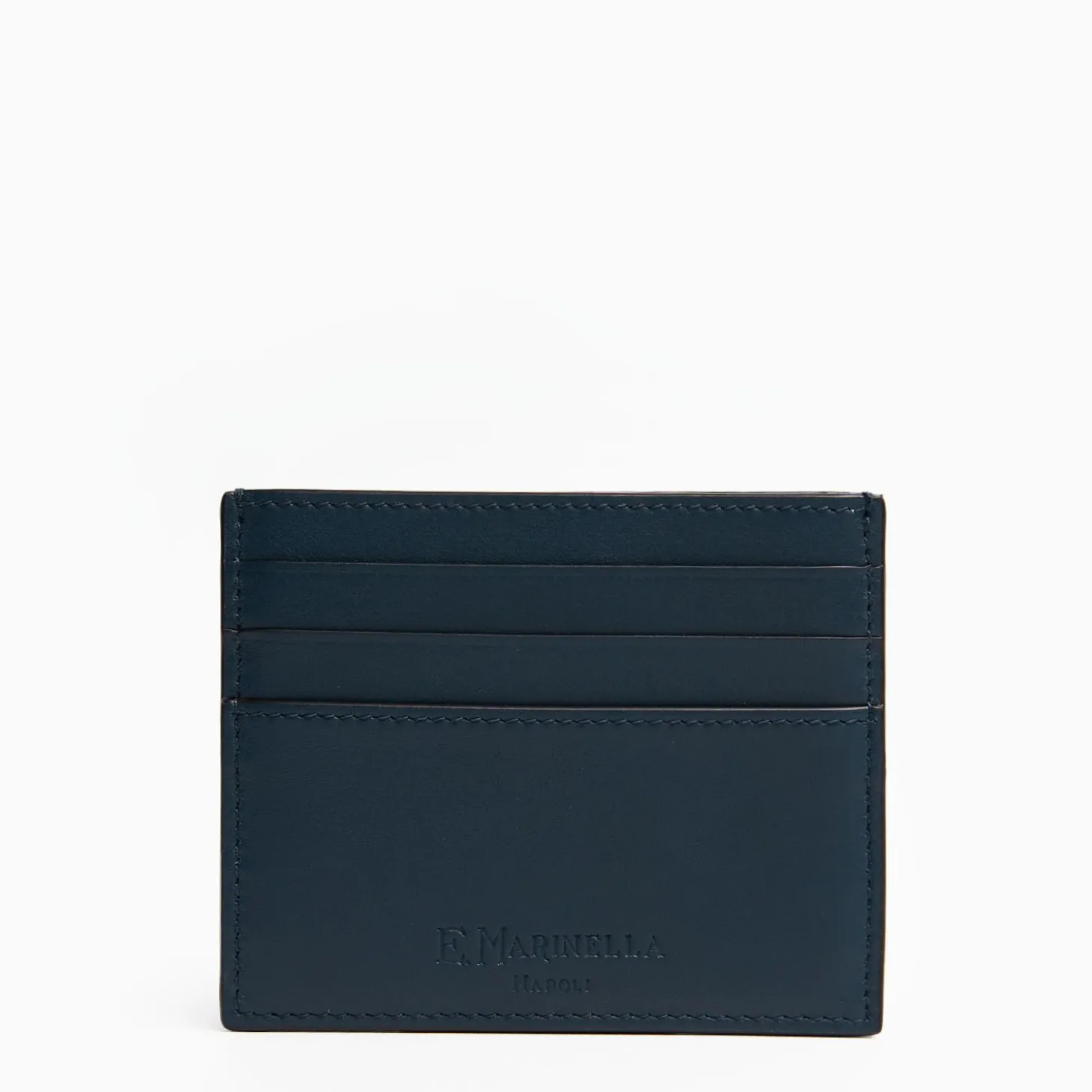 Midnight Blue Leather Credit Card Holder - 7 Compartments
