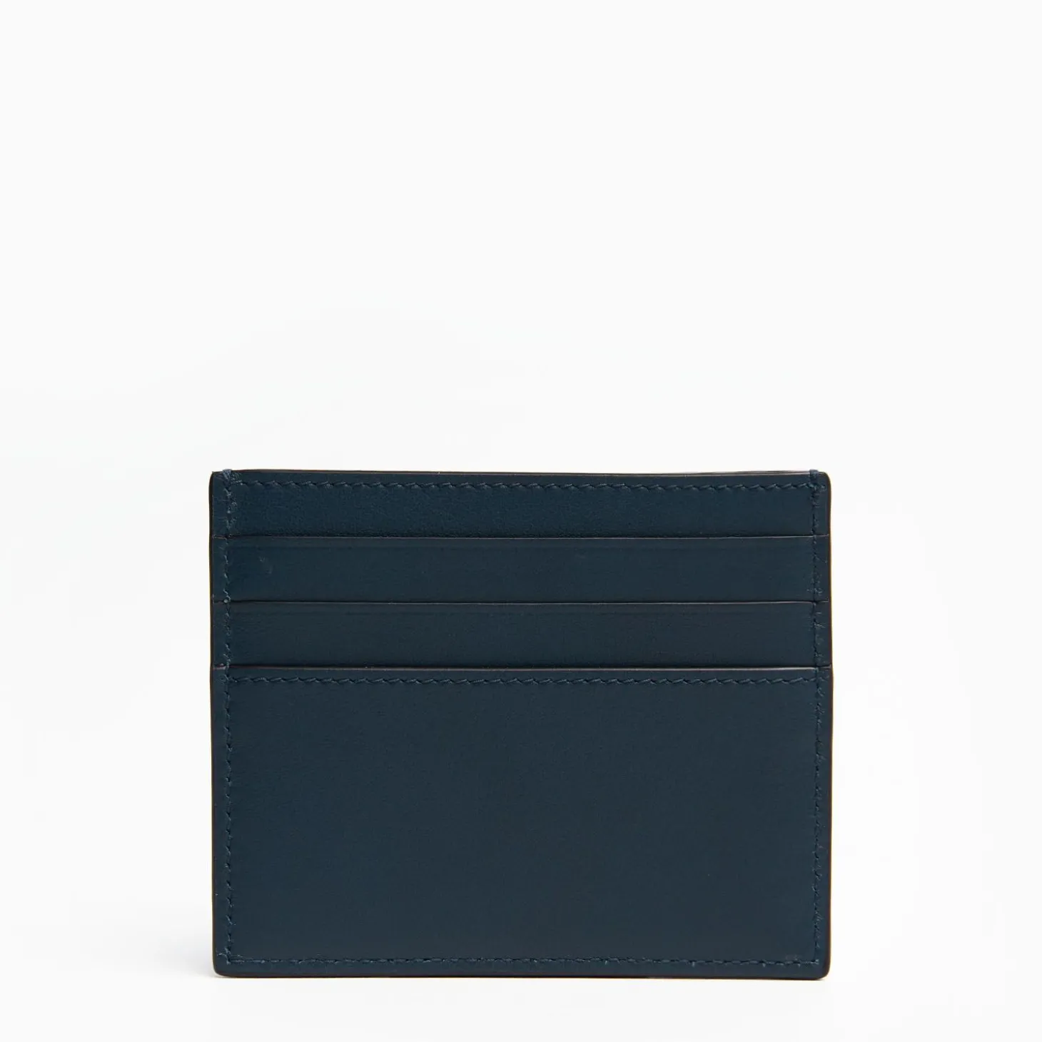 Midnight Blue Leather Credit Card Holder - 7 Compartments