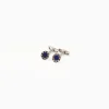 Octagonal Cufflinks With Lapis In Silver