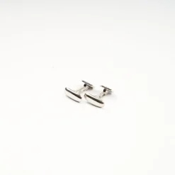Octagonal Cufflinks With Onyx In Silver