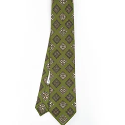 Olive Green Archivio Collection Silk Tie 1988-06