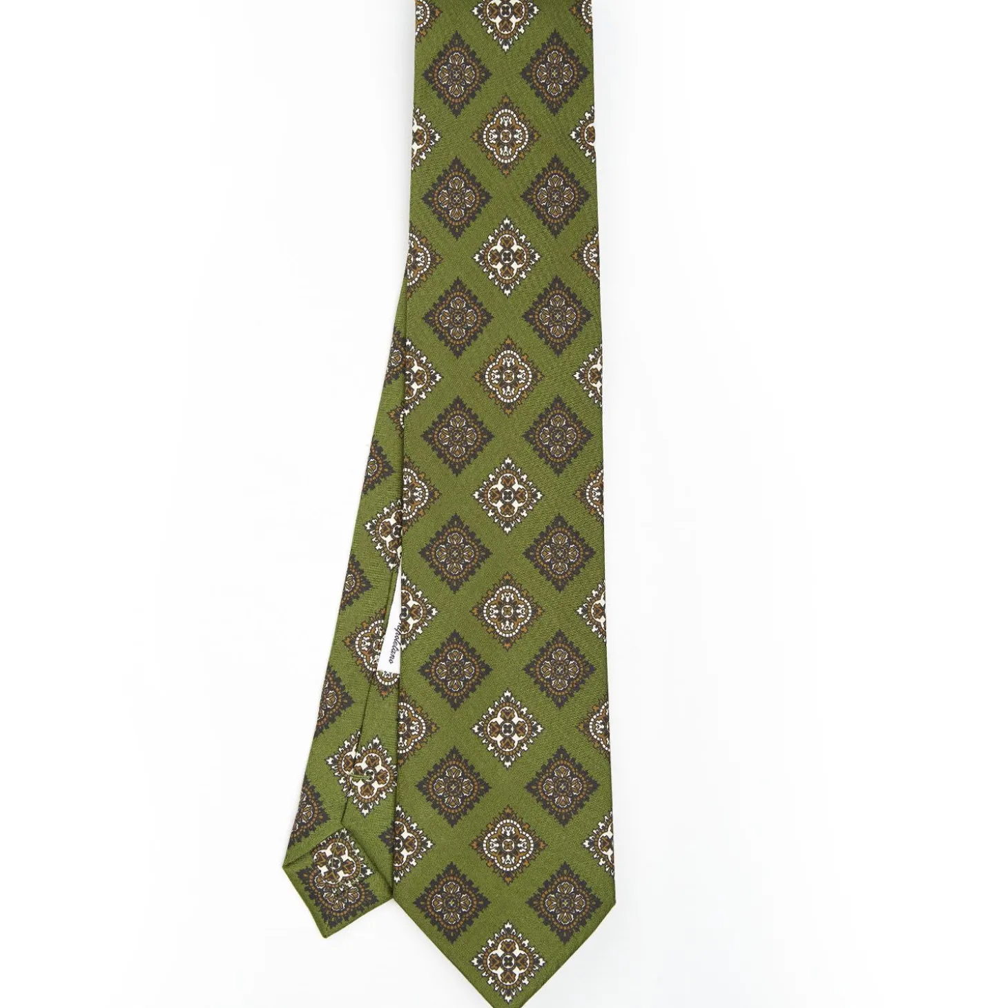 Olive Green Archivio Collection Silk Tie 1988-06