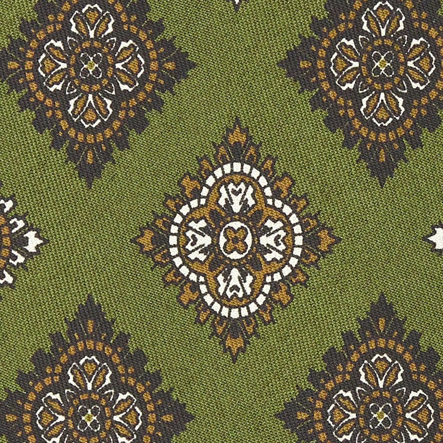 Olive Green Archivio Collection Silk Tie 1988-06