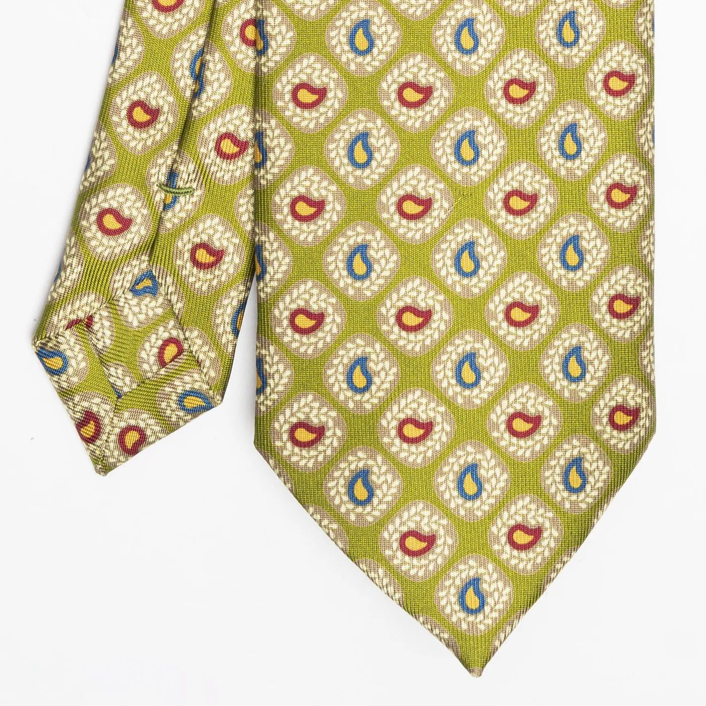 Olive Green Heritage Collection Silk Tie - Paisley Pattern