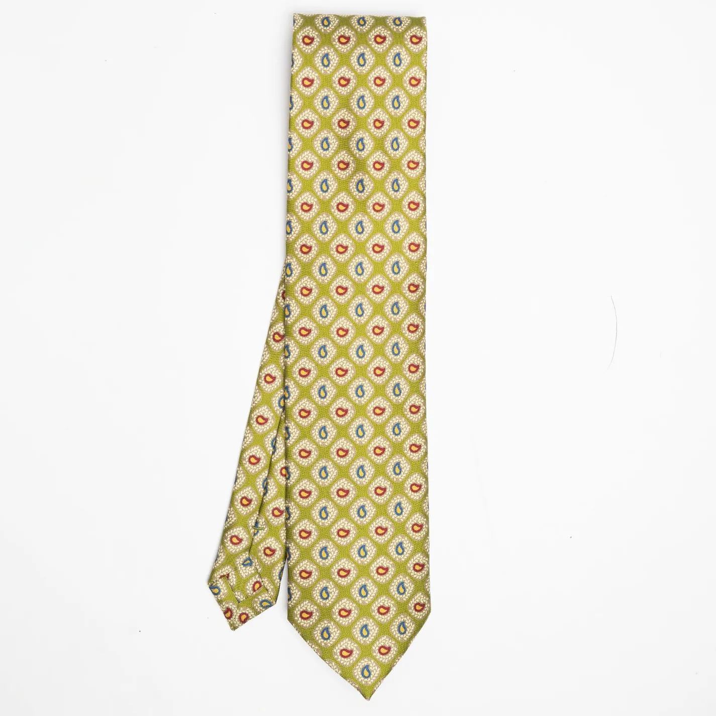 Olive Green Heritage Collection Silk Tie - Paisley Pattern