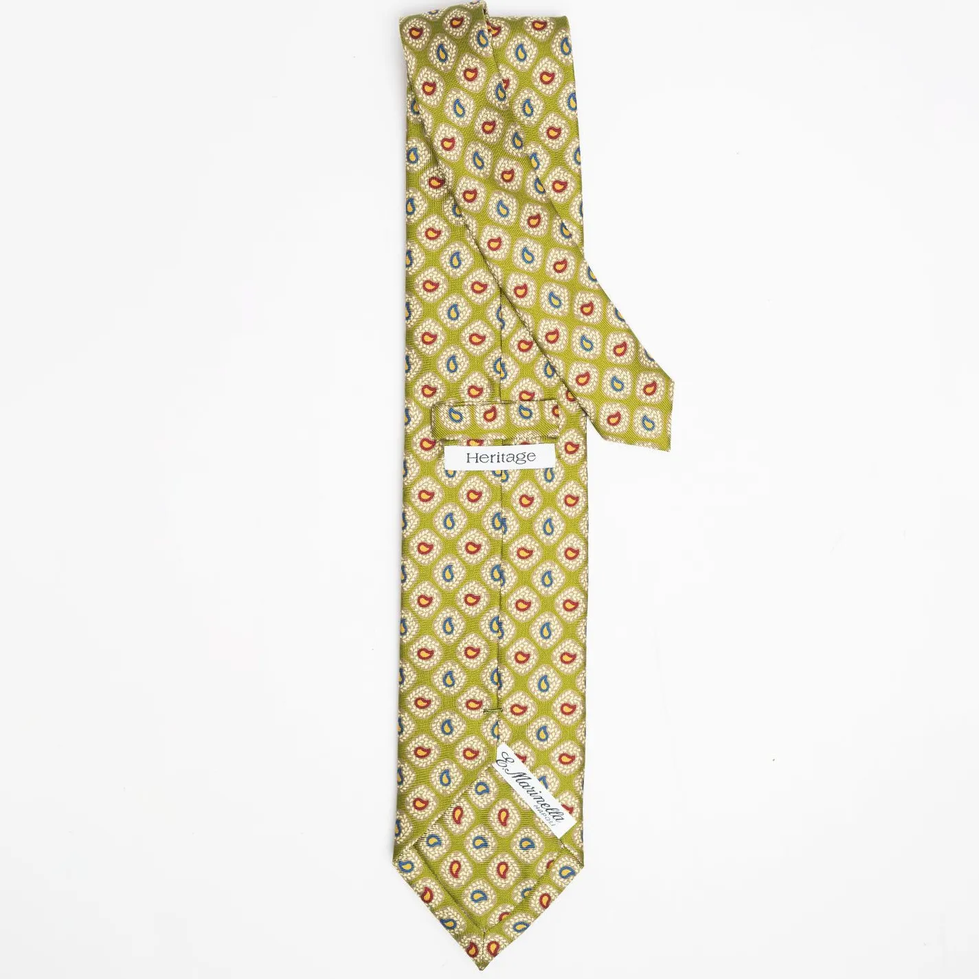 Olive Green Heritage Collection Silk Tie - Paisley Pattern