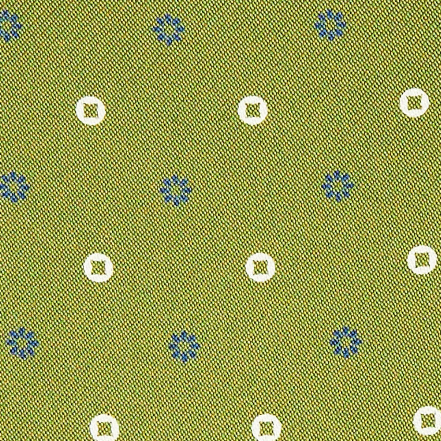 Olive Green Silk Ascot Tie - Small Flower Designs