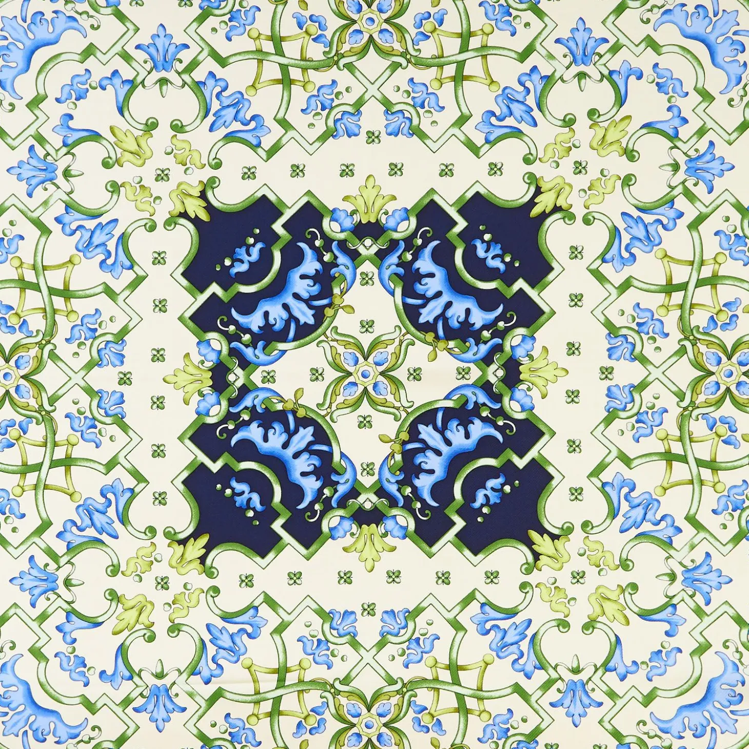 Olive Green Silk Scarf 90 - Mediterranean Vibes